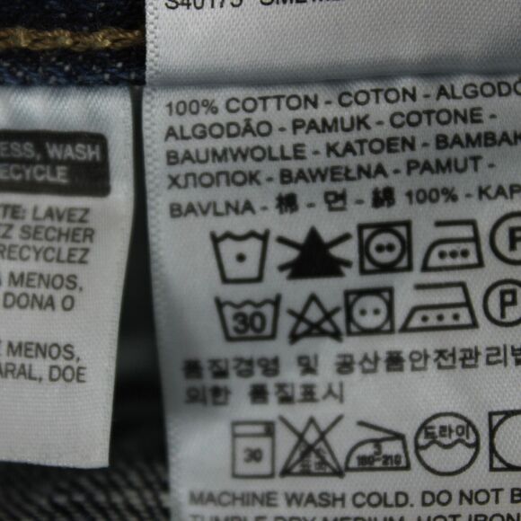 Levis 501 Jeans Men 34x32 Blue Classic Fit Straight Leg Denim Pants Actual 33x28 - Picture 9 of 12